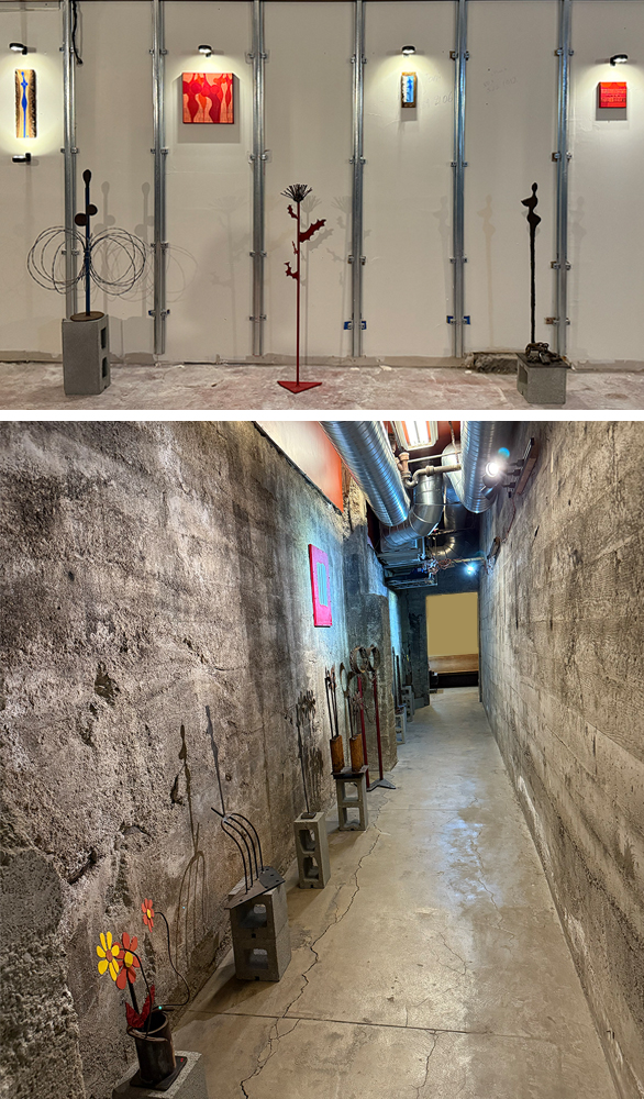 Triple Chained metal sculpture